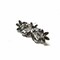 Gunmetal Rhinestone Flower Brooch Pin 3.75" x 1.50" – 1 Piece